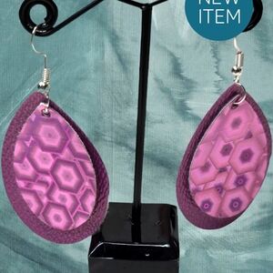Faux Leather Dangling Earrings